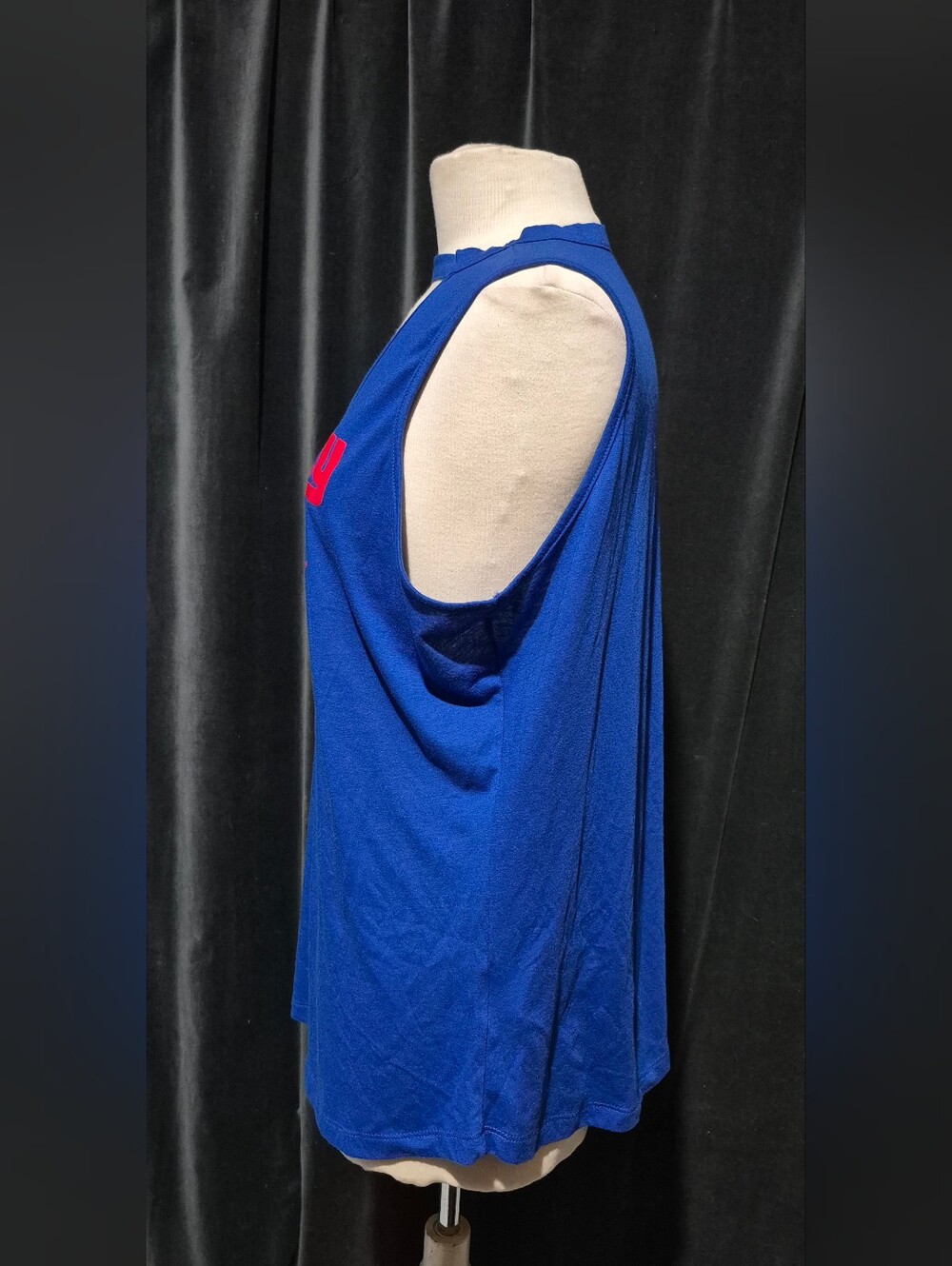 Women's Blue Sleeveless V-Neck Tank Top (Box C) - Picture 2 of 6
